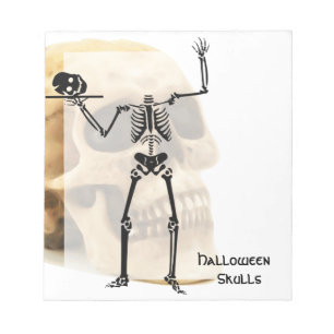 Halloween Skull Bone Skeleton Notizblock