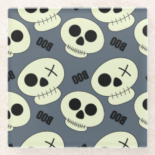 Halloween Skull, Boo Childish Design. Glasuntersetzer