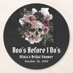 Halloween Skull Boo's Before I Do's Brautparty Runder Pappuntersetzer