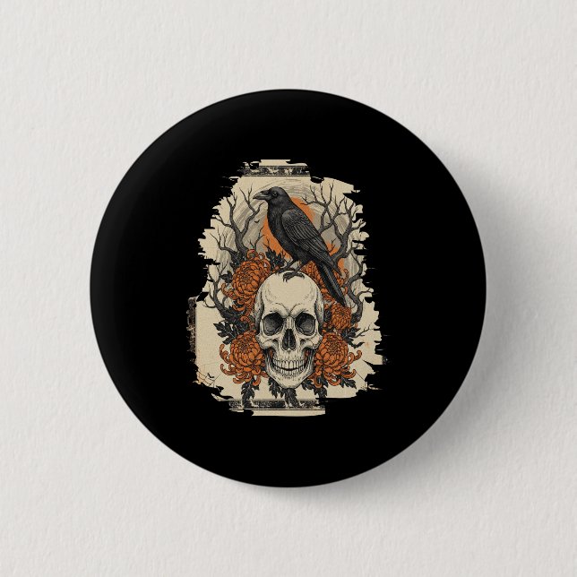 Halloween Skull Button (Vorderseite)