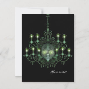 Halloween Skull Chandelier Wedding Einladung
