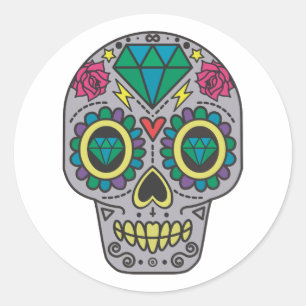 Halloween Skull Classic Round Sticker