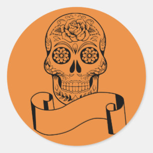 Halloween Skull Classic Round Sticker