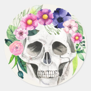 Halloween Skull Classic Round Sticker