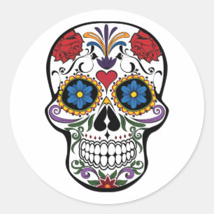 Halloween Skull Classic Round Sticker