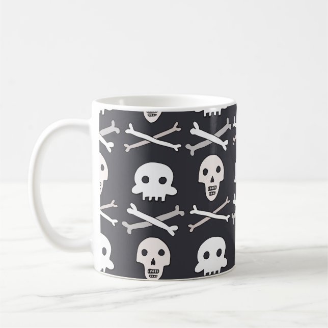 Halloween Skull farbenfrohe Muster Kaffeetasse (Links)