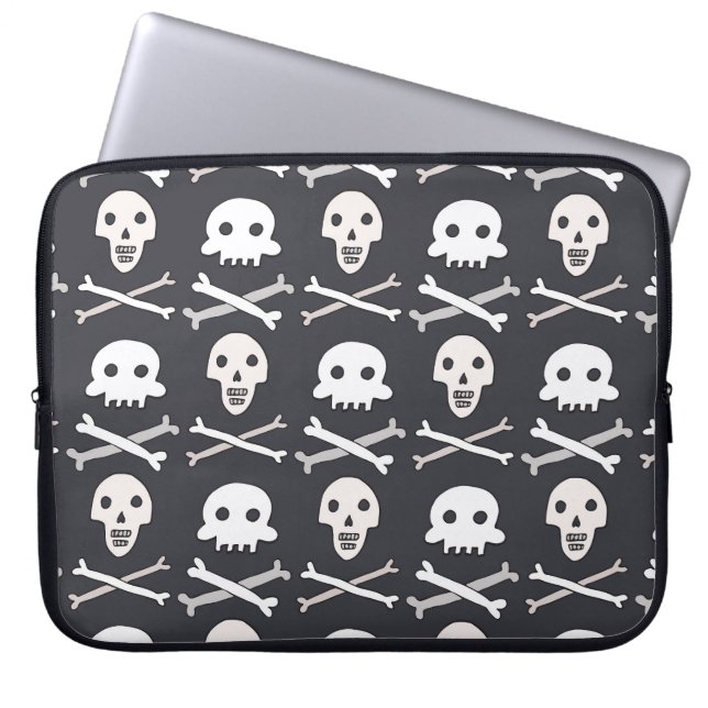 Halloween Skull farbenfrohe Muster Laptopschutzhülle (Vorderseite)