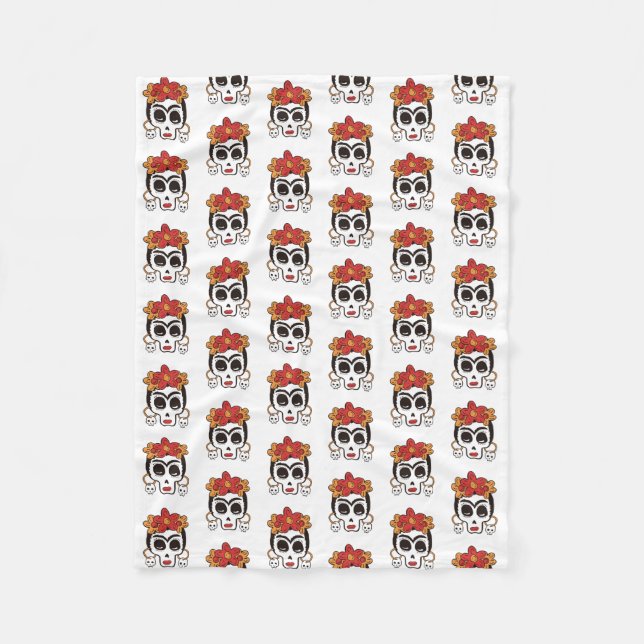 Halloween Skull Fleece Blanket (Vorderseite)