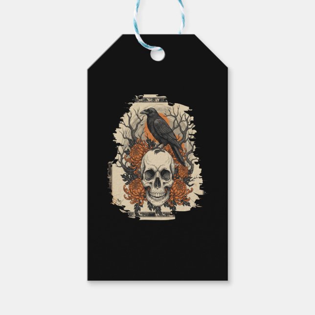 Halloween Skull Geschenkanhänger (Vorderseite)