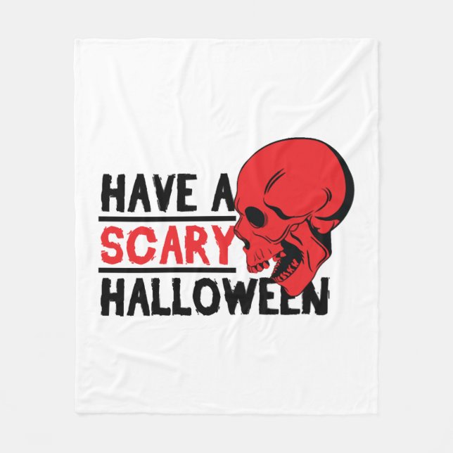 Halloween Skull - Habe einen beängstigenden Hallow Fleecedecke (Vorderseite)
