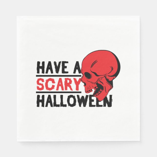 Halloween Skull - Habe einen beängstigenden Hallow Serviette (Vorderseite)