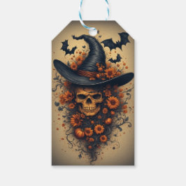 Halloween Skull Hat Geschenkanhänger