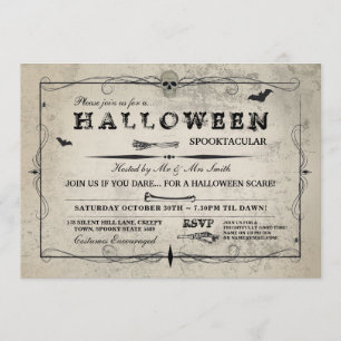 Halloween Skull Invite Gothume Fledermäuse Party Einladung
