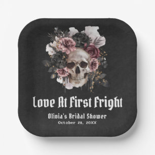 Halloween Skull-Liebe im ersten Fright-Brautparty Pappteller