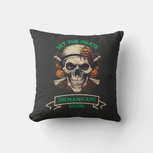 Halloween Skull Ließ Die Piraten-Shenanigans fange Kissen