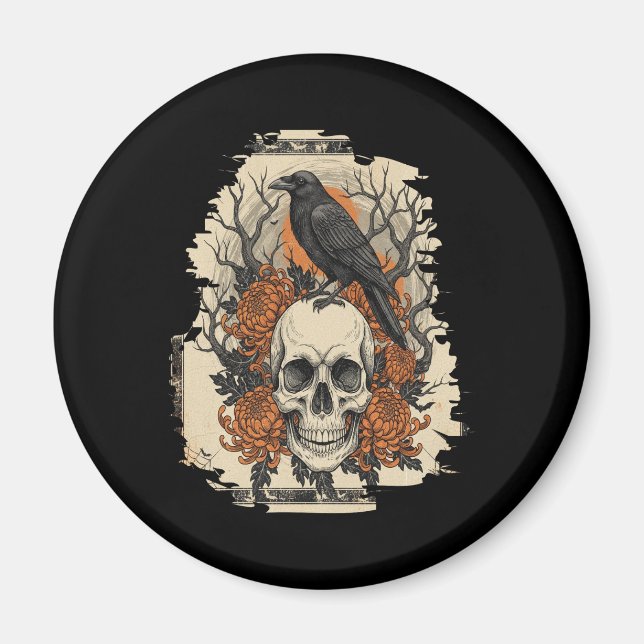 Halloween Skull Magnet (Vorne)