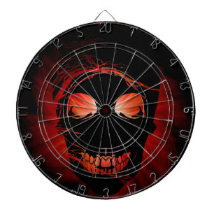 Halloween Skull mit magischem Feuerlicht Dartscheibe