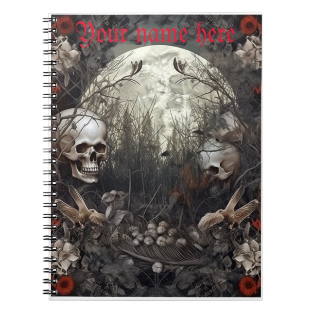 Halloween Skull-Notebook Notizblock (Vorderseite)
