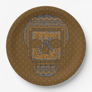 Halloween Skull Paper Plate Pappteller