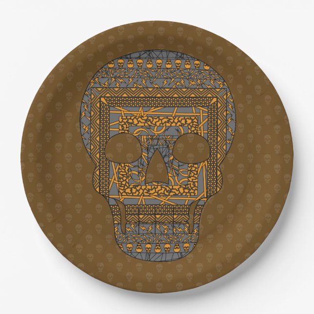 Halloween Skull Paper Plate Pappteller (Vorderseite)