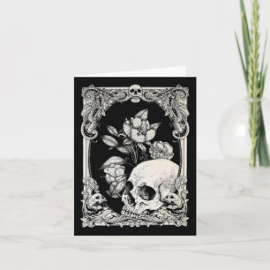 Halloween Skull Pastel Goth Blume Gothic Floral C Karte