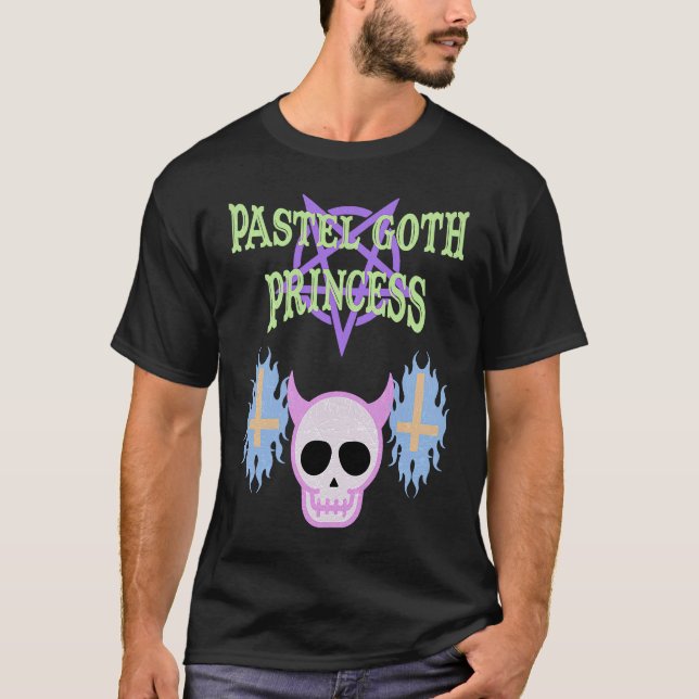 Halloween skull pastel goth princess T-Shirt (Vorderseite)