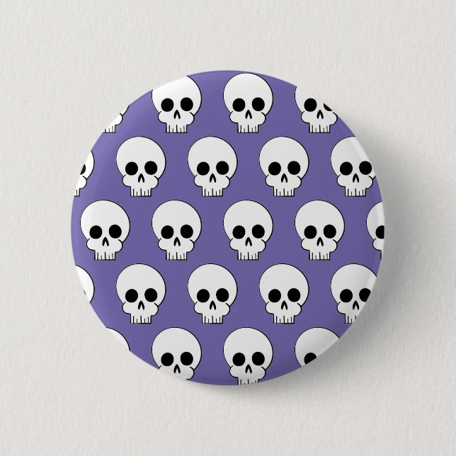 Halloween Skull Pattern Button (Vorderseite)