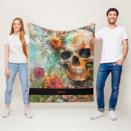 Halloween Skull Personalisiert Name Fleecedecke