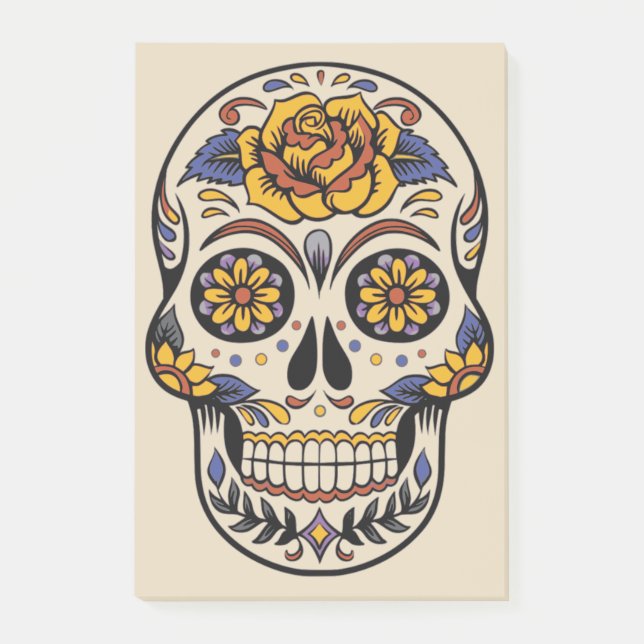 Halloween Skull Post-it Klebezettel (Vorderseite)