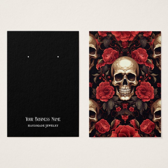 Halloween-Skull-Rose mit Grafikkarte (Vorne & Hinten)
