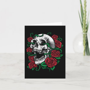 Halloween Skull Rose Skeleton Geschenkidee Karte