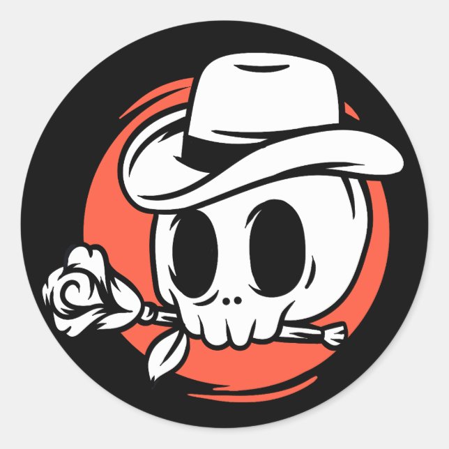 Halloween Skull Runder Aufkleber (Vorderseite)