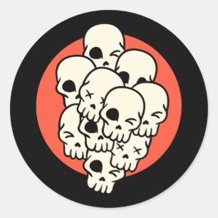 Halloween Skull Runder Aufkleber
