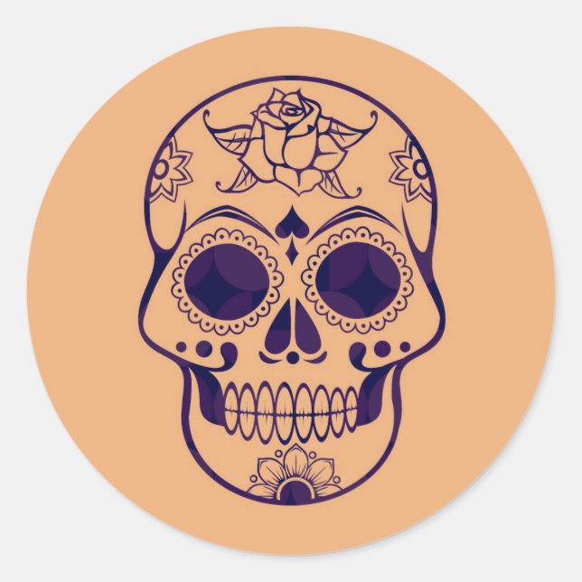 Halloween Skull Runder Aufkleber (Vorderseite)