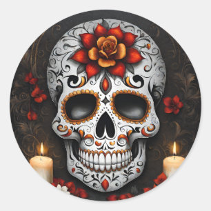 Halloween Skull Runder Aufkleber