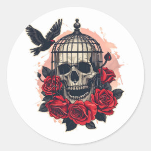 Halloween Skull Runder Aufkleber