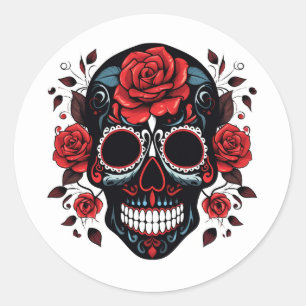 Halloween Skull Runder Aufkleber