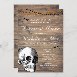 Halloween Skull Rustic Hochzeit Probe Dinner Einladung