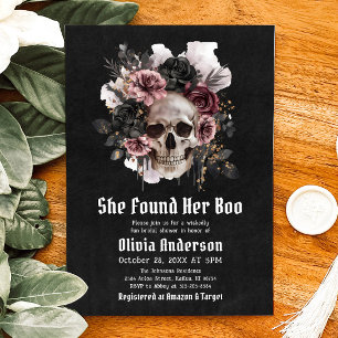Halloween Skull Sie fand ihr Boo-Brautparty Einladung