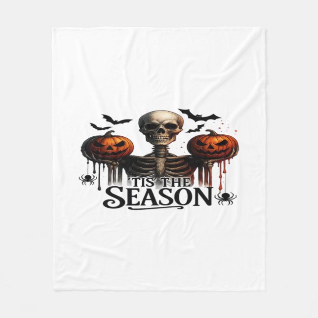 Halloween Skull Skeleton Fleecedecke (Vorderseite)
