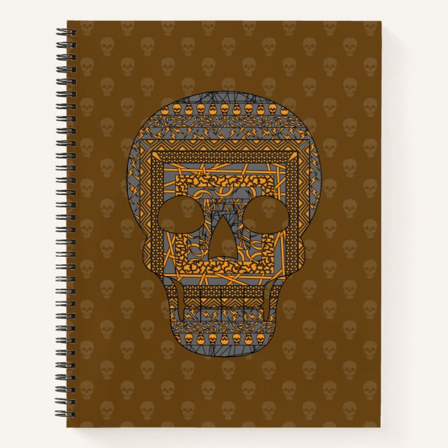 Halloween Skull Spiral Notebook Notizbuch (Vorderseite)