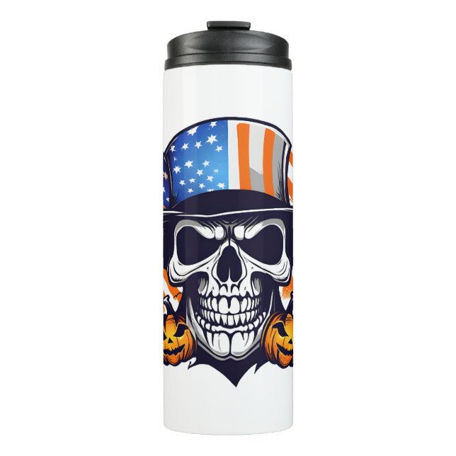 Halloween Skull Thermosbecher (Vorderseite)