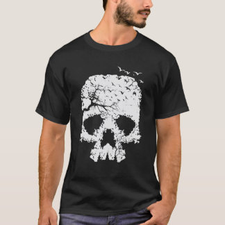 Halloween Skull Tree Birds Gothume Männer T-Shirt