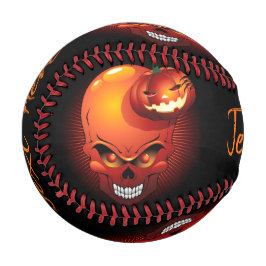 Halloween Skull und Pumpkin Baseball