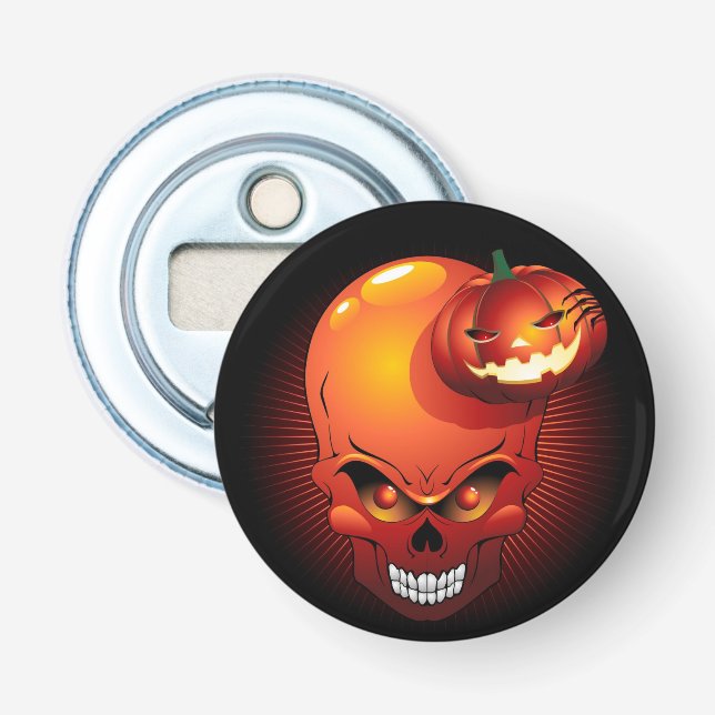 Halloween Skull und Pumpkin Flaschenöffner (Vorderseite)