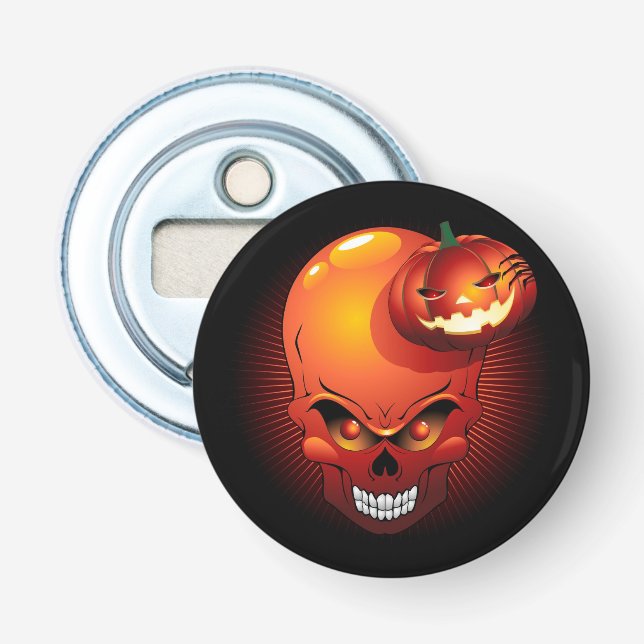 Halloween Skull und Pumpkin Flaschenöffner (Vorderseite)