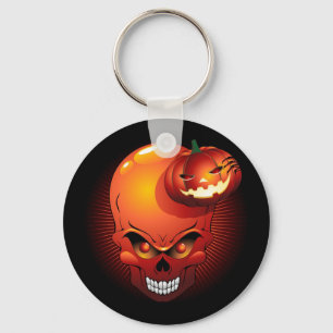 Halloween Skull und Pumpkin Schlüsselanhänger