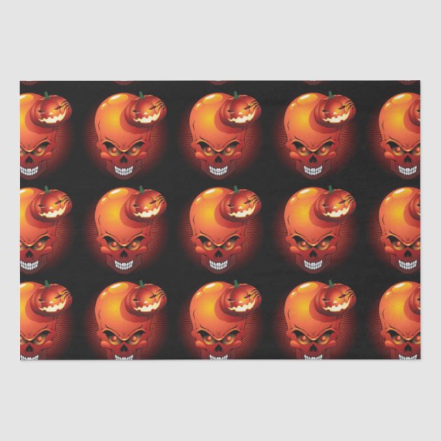 Halloween Skull und Pumpkin Seidenpapier (Vorderseite)