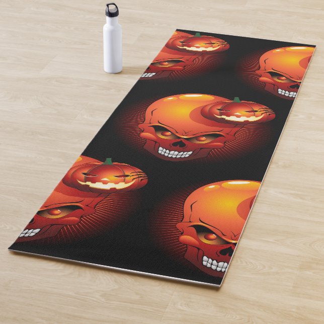 Halloween Skull und Pumpkin Yogamatte (Beispiel)