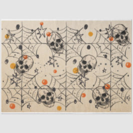 Halloween-Skull und Spiegeleflex Orange Dot Patter Seidenpapier